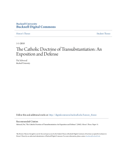 The Catholic Doctrine of Transubstantiation: An Exposition and