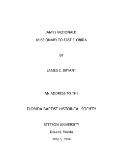 James McDonald - Florida Baptist Historical Society