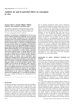 Ambient air and its potential effects on conception in vitro