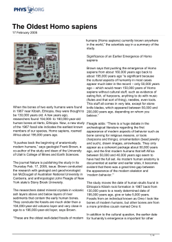 The Oldest Homo sapiens