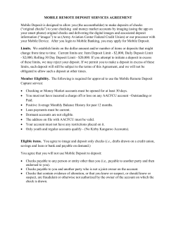 Mobile Remote Deposit Services Agreement