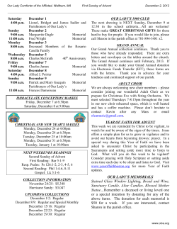 December 2, 2012 - Our Lady Comforter of the Afflicted Parish