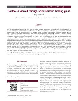 Galileo as viewed through scientometric looking glass