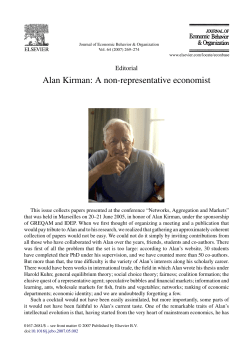 Alan Kirman: A non-representative economist