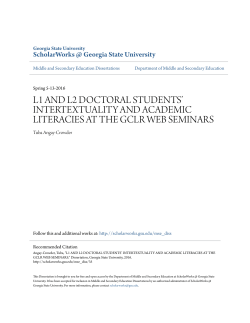 l1 and l2 doctoral students` intertextuality and academic literacies at