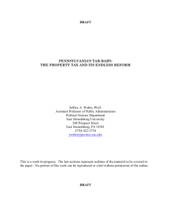 endless reform of property taxes: pennsylvania`s tar-baby