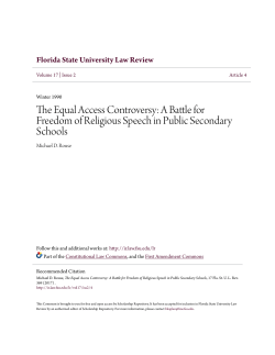 A Battle for Freedom of Religious Speech in Public Secondary Schools