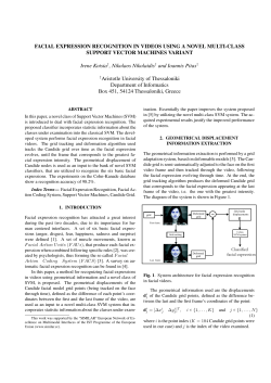 FACIAL EXPRESSION RECOGNITION IN VIDEOS USING A NOVEL