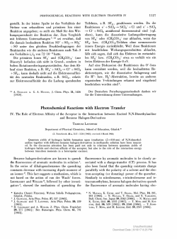 Photochemical Reactions with Electron Transfer