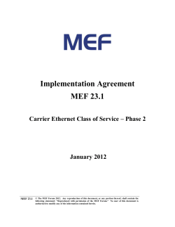 MEF 23.1 - Class of Service