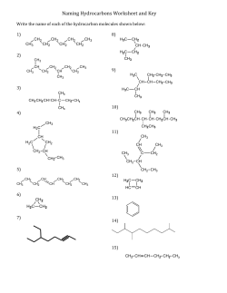 Naming Hydrocarbons Worksheet and Key