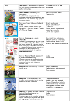 Year 1 and 2 Text and Overiew September 2015