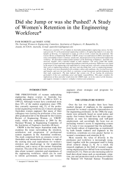 Did she Jump or was she Pushed? A Study of Women`s