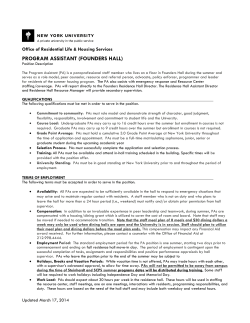 program assistant (founders hall)