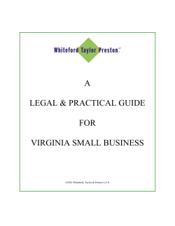 LEGAL AND PRACTICAL GUIDE - Whiteford Taylor Preston