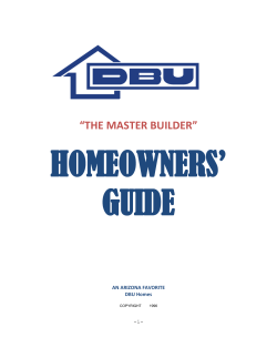 DBU Home Owners` Guide