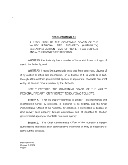 resolution no. 91 a resolution of the governing board of the valley