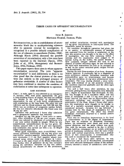 THREE CASES OF APPARENT RECURARIZATION~