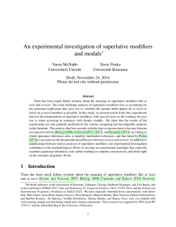 An experimental investigation of superlative modifiers and modals