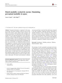 Dutch modality exclusivity norms: Simulating perceptual modality in