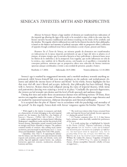 SENECA`S THYESTES: MYTH AND PERSPECTIVE