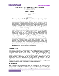 EFFECT OF CONTRACEPTIVES AMONG WOMEN IN BABYLON CITY