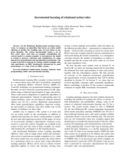 Incremental learning of relational action rules