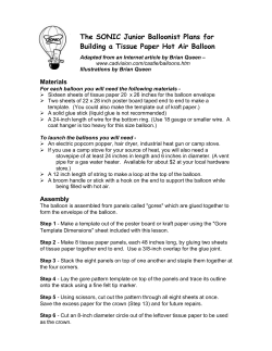 The SONIC Junior Balloonist Plans for Building a Tissue Paper Hot