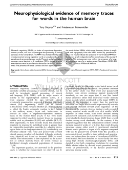 Neurophysiological evidence of memory traces for words in the
