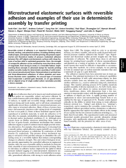 Microstructured elastomeric surfaces with reversible adhesion and