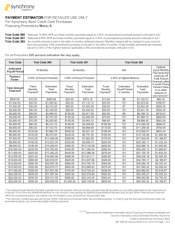 Payment Estimator - synchrony toolbox training