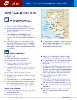 road travel report: peru