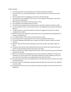 Chapter 18 Notes 1. The main goal of the Truman Doctrine was to