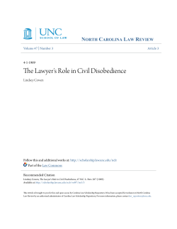 The Lawyer`s Role in Civil Disobedience
