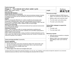 Stage 3 &ndash; The natural and urban water cycle