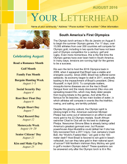 August 2016 Newsletter