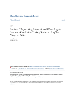 Negotiating International Water Rights: Resource Conflict in Turkey
