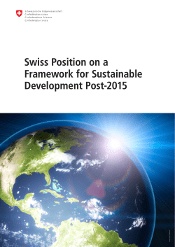 Swiss Position on a Framework for Sustainable Development