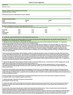 CAS GE to LE Core Application - University of Wisconsin