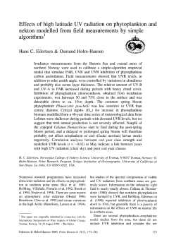 Effects of high latitude UV radiation on phytoplankton and nekton