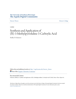 Synthesis and Application of (R)-3-Methylpyrrolidine-3