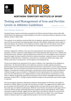Testing and Management of Iron and Ferritin Levels in Athletes