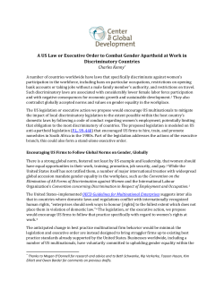 A US Law or Executive Order to Combat Gender Apartheid at Work