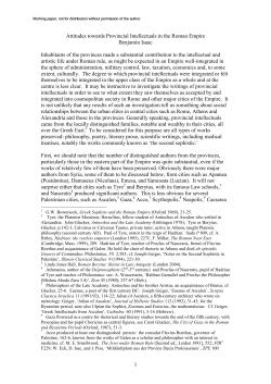 1 Attitudes towards Provincial Intellectuals in the Roman