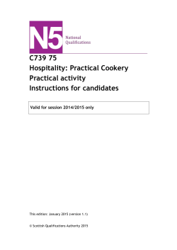 C739 75 Hospitality: Practical Cookery Practical activity