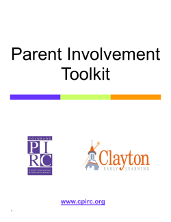 Parent Involvement Toolkit