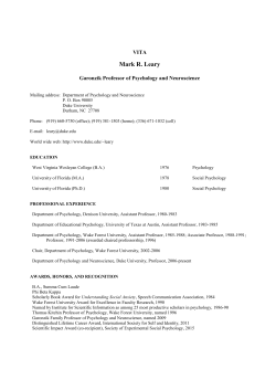 Mark R. Leary - Duke People