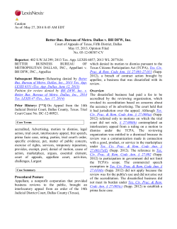 Better Bus. Bureau of Metro Dallas v. BH DFW Inc.