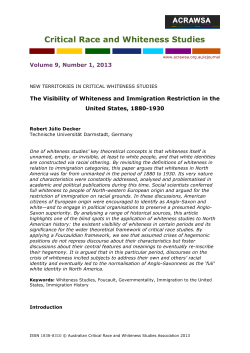 The Visibility of Whiteness and Immigration Restriction in the United