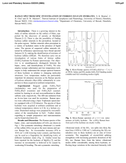 raman spectroscopic investigation of ferrous sulfate hydrates